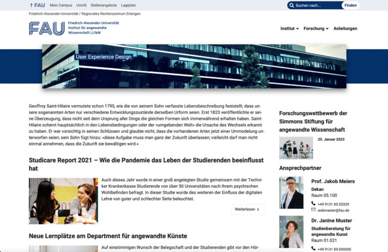 Neue Version 2.6.30 vom Theme FAU-Einrichtungen